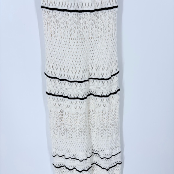 Abercrombie & Fitch Women's Cream Black Crochet Style Boho Maxi Dress - Picture 10 of 16